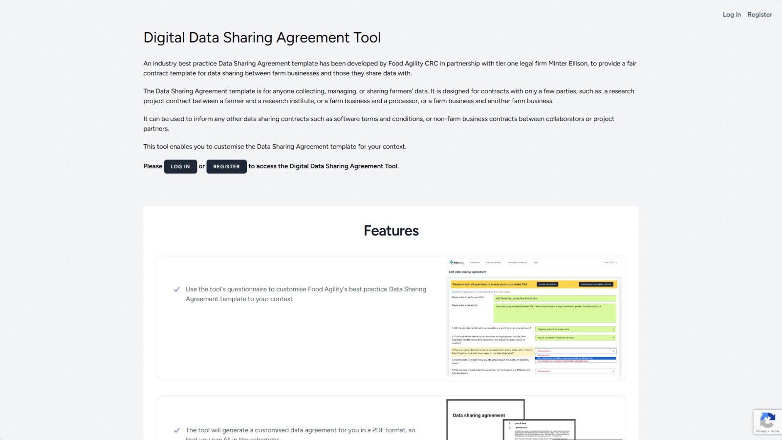 Digital Data Sharing Agreement Tool