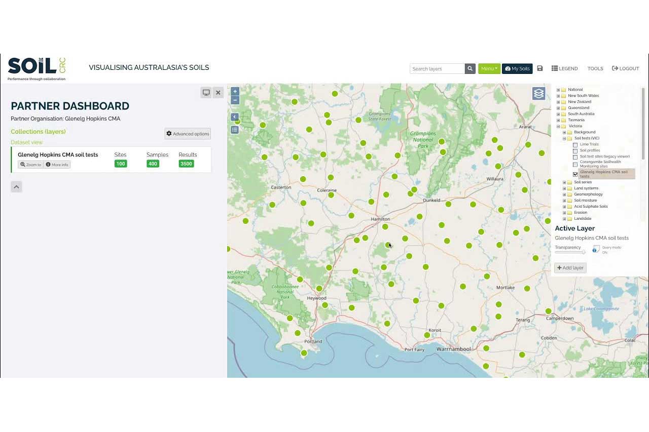 Exporting soil test data